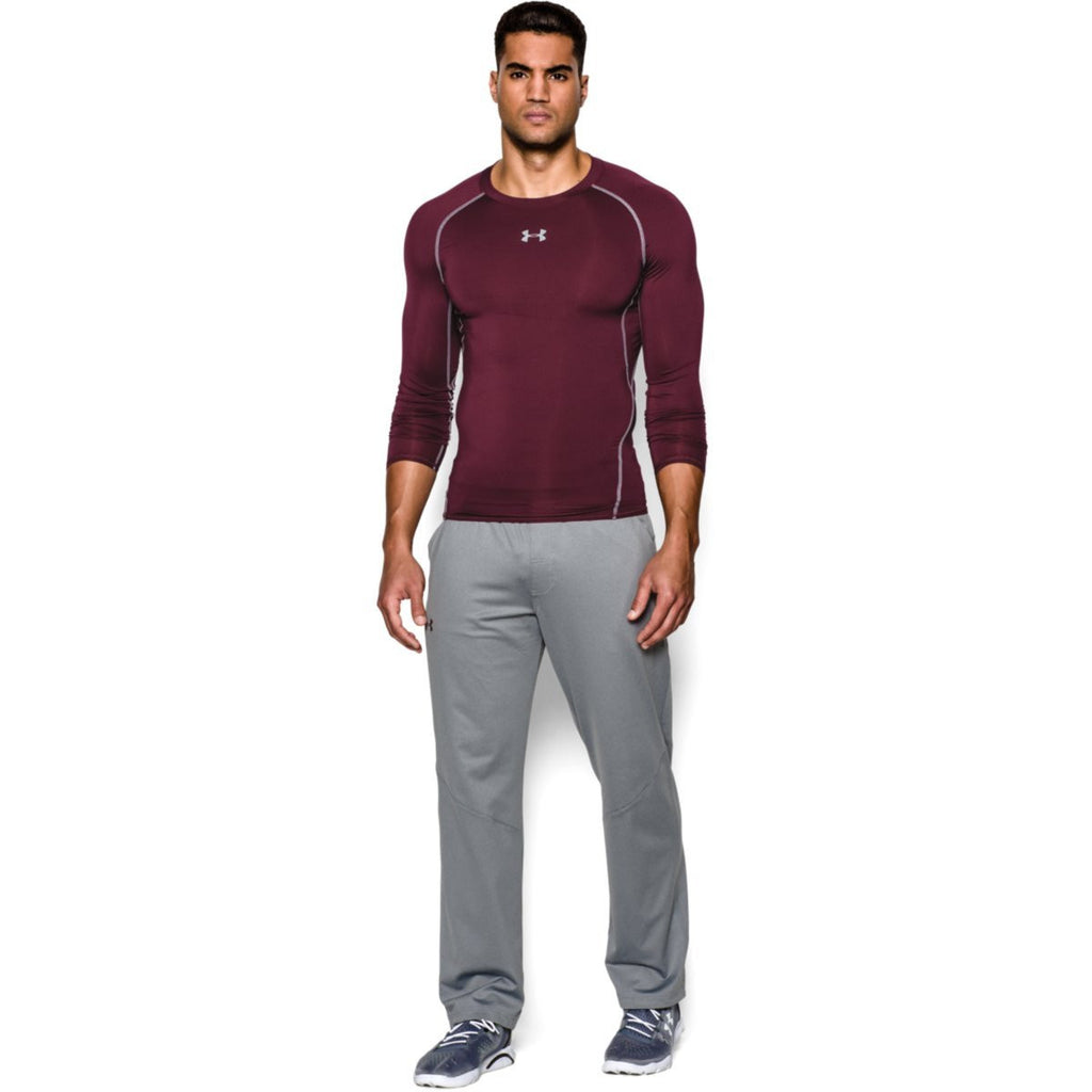 Under Armour Men's Burgundy HeatGear Armour L/S Compression Shirt