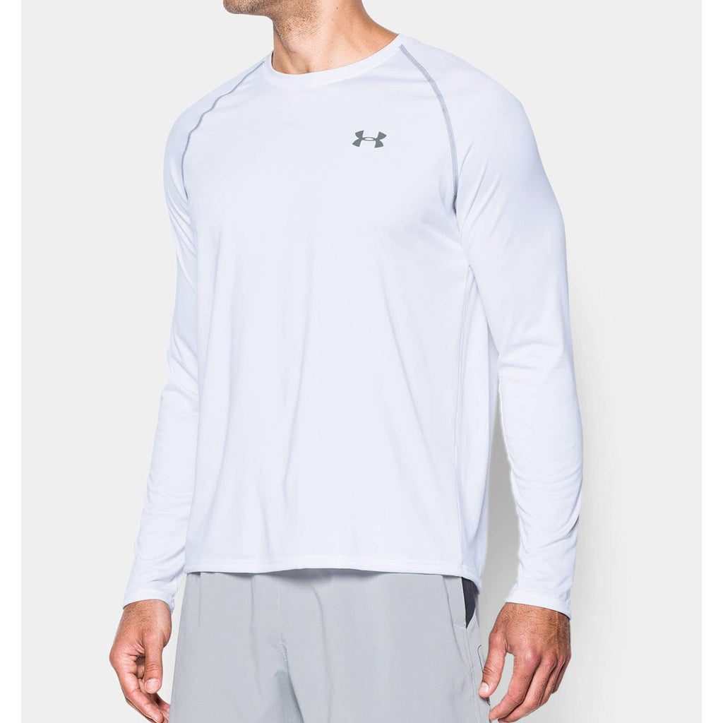 Under Armour Men's White UA Tech L/S T-Shirt