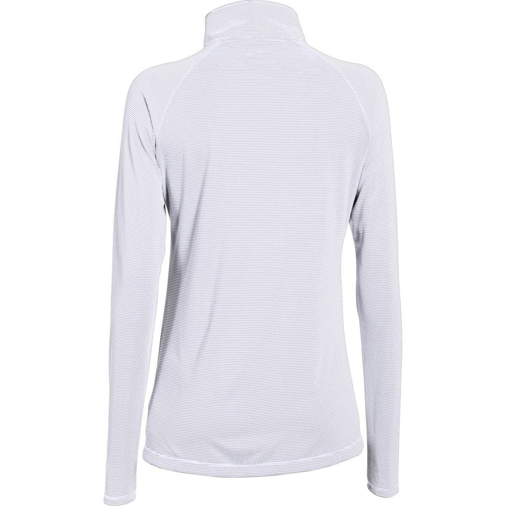 Under Armour Women's White Aluminum Stripe Tech 1/4 Zip