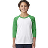 Next Level Youth Kelly/White CVC 3/4-Sleeve Raglan Tee