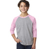 Next Level Youth Lilac/Dark Heather Gray CVC 3/4-Sleeve Raglan Tee