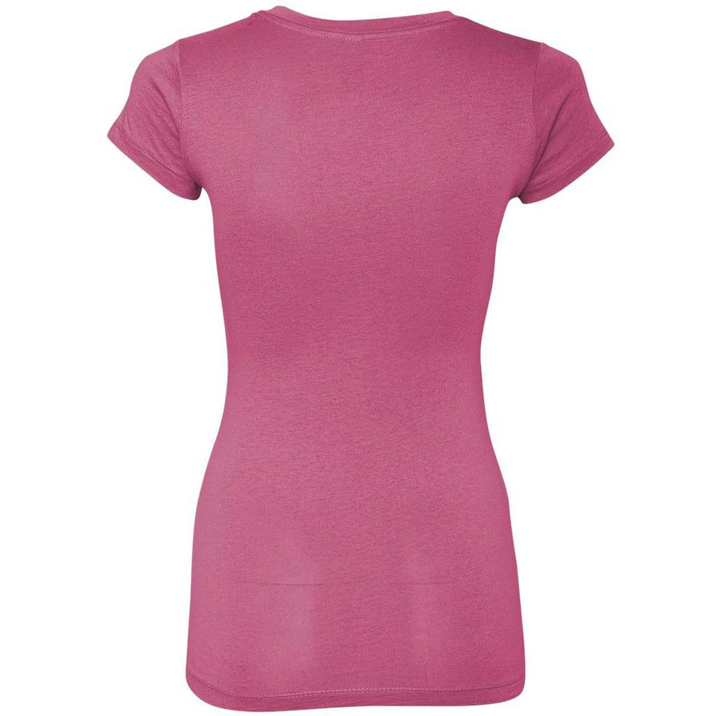 Next Level Women's Hot Pink Sporty V-Neck Tee