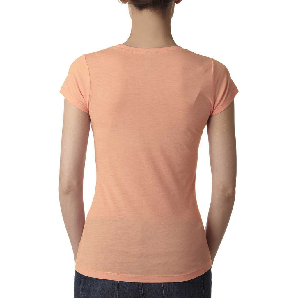 Next Level Women's Light Orange Poly/Cotton Short-Sleeve Tee