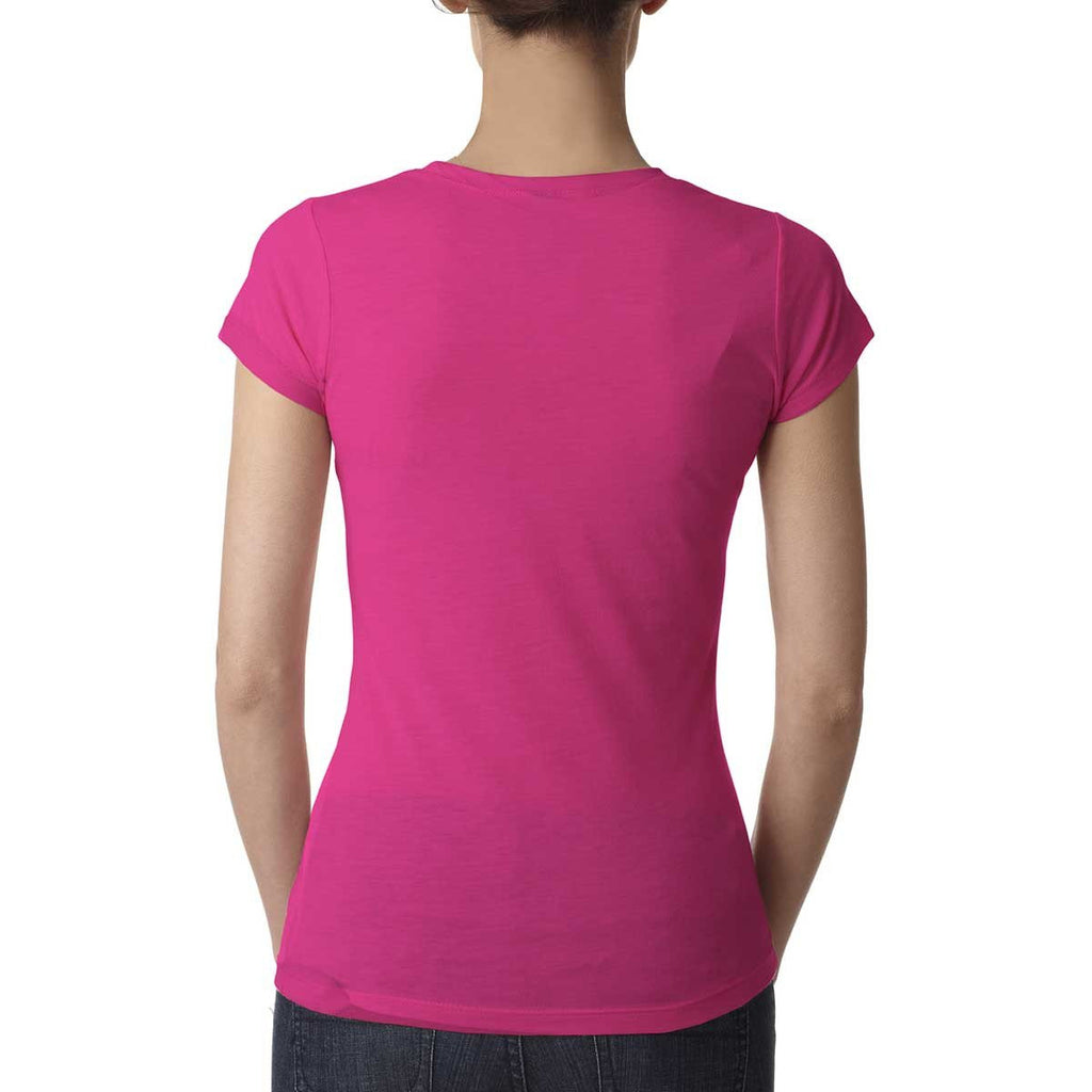 Next Level Women's Raspberry Poly/Cotton Short-Sleeve Tee