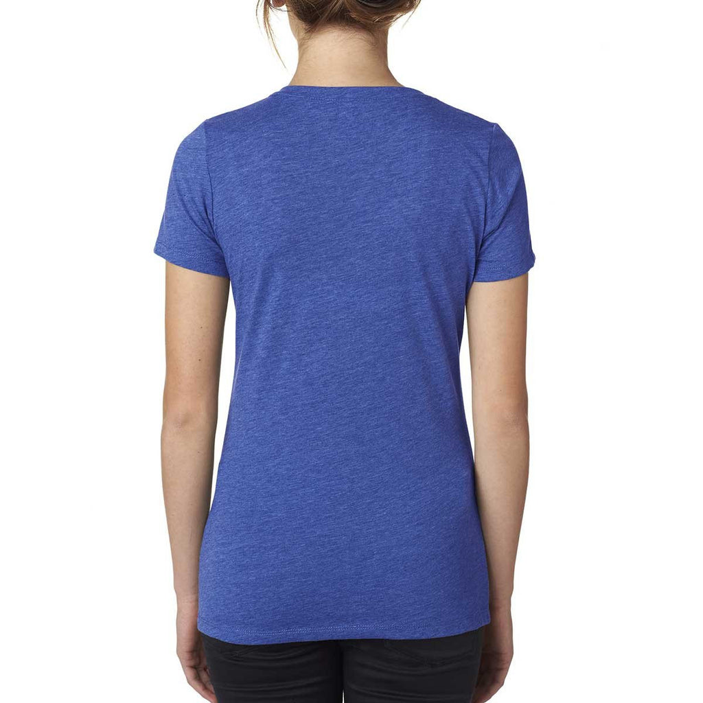 Next Level Women's Royal Poly/Cotton V Neck Tee