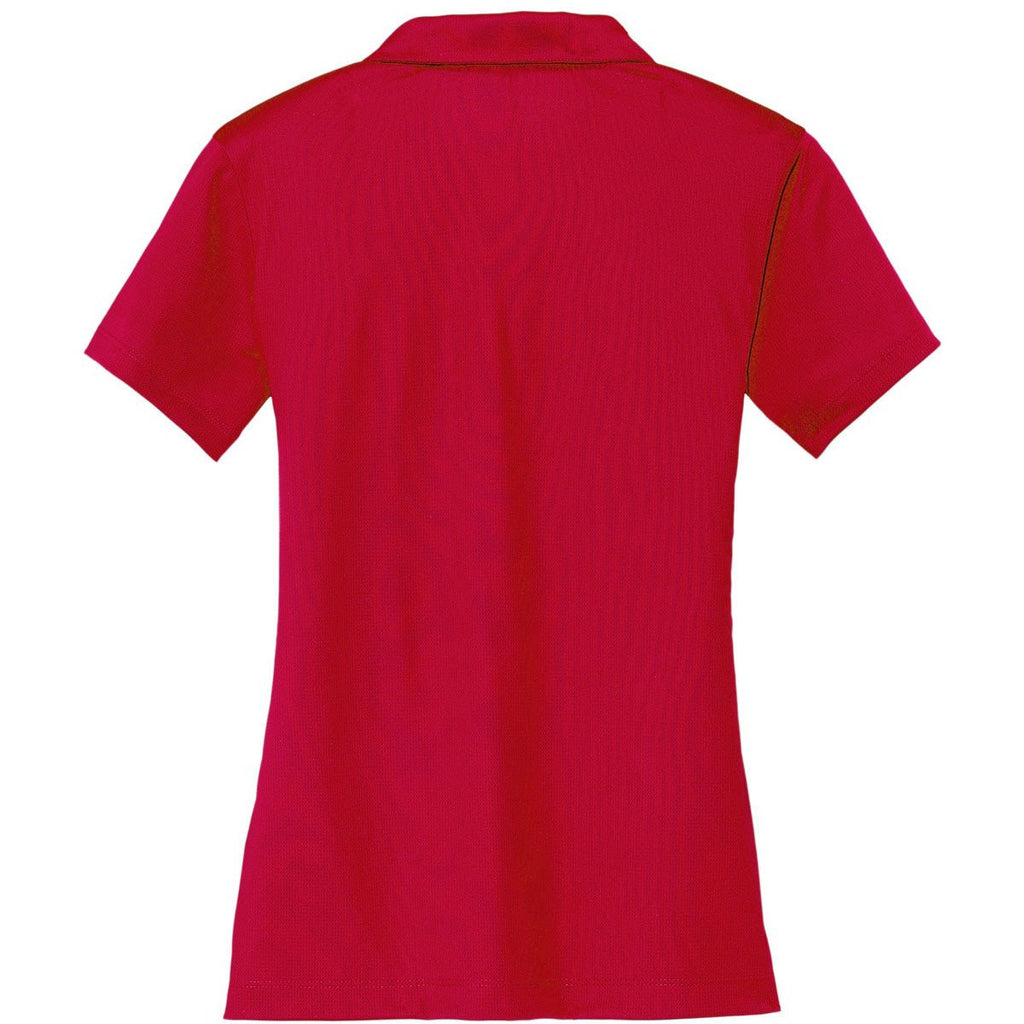 Nike Women's Red Dri-FIT S/S Vertical Mesh Polo