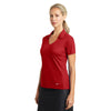 Nike Women's Red Dri-FIT S/S Vertical Mesh Polo