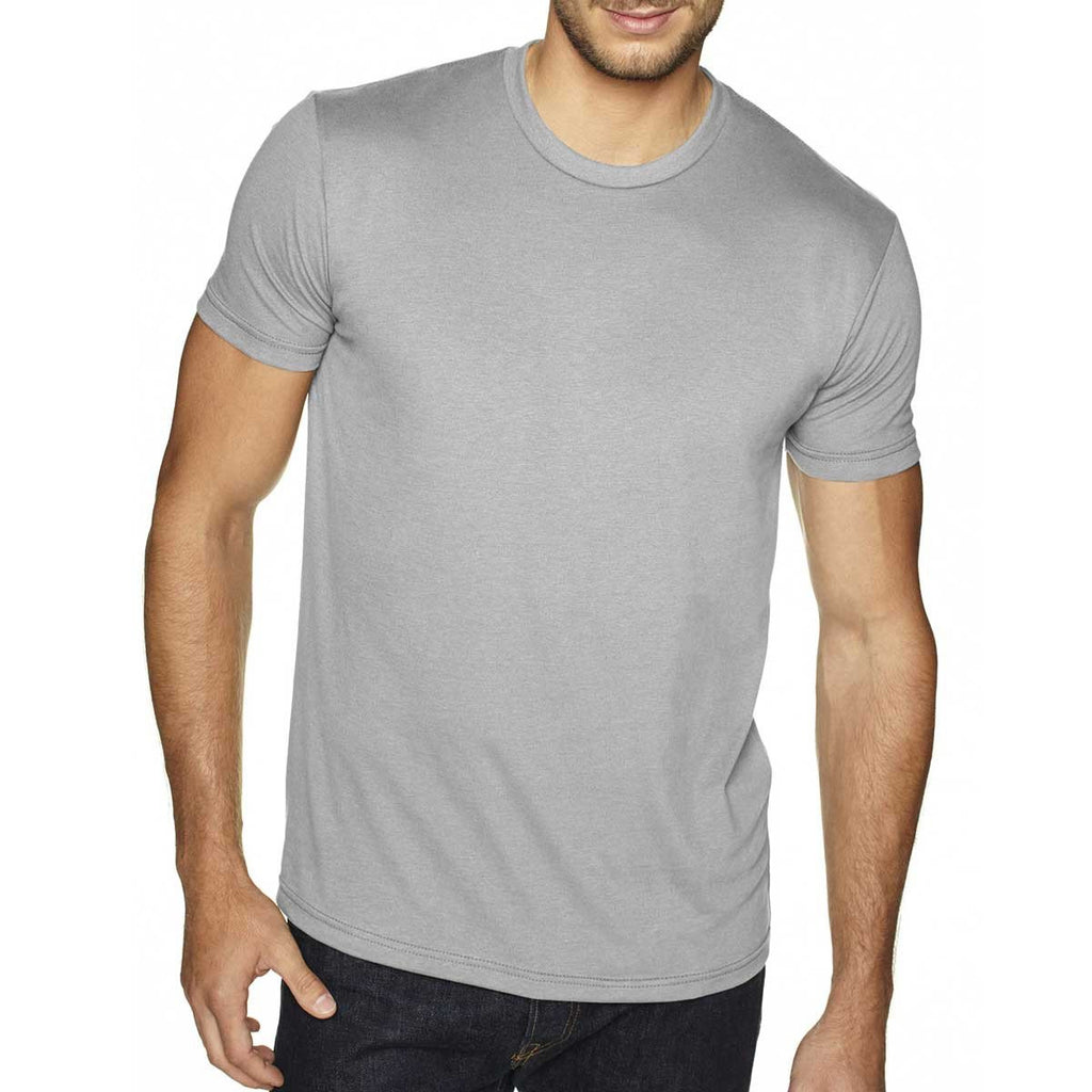 Next Level Men's Light Gray Premium Fitted Sueded Crew