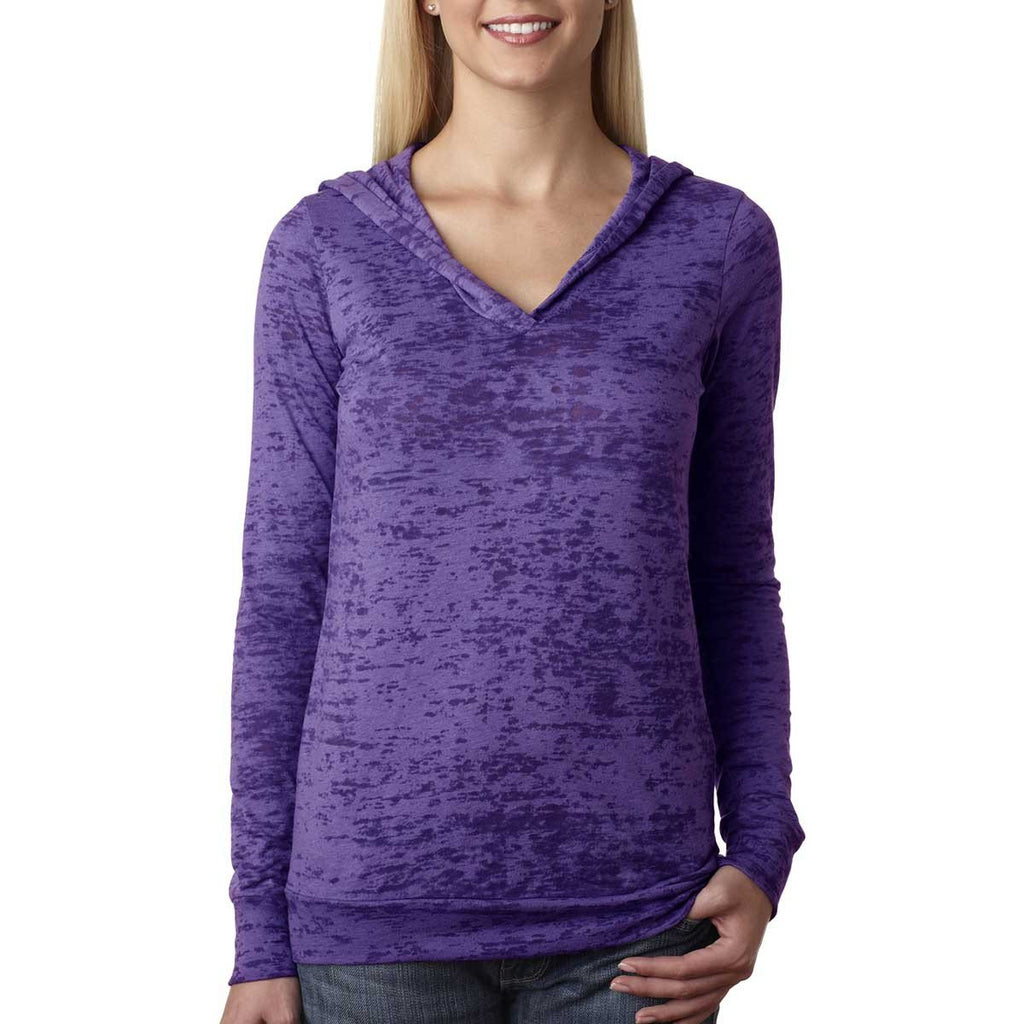 Next Level Women's Purple Rush Burnout Hoodie