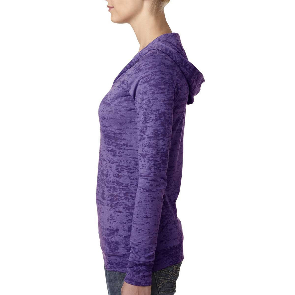 Next Level Women's Purple Rush Burnout Hoodie