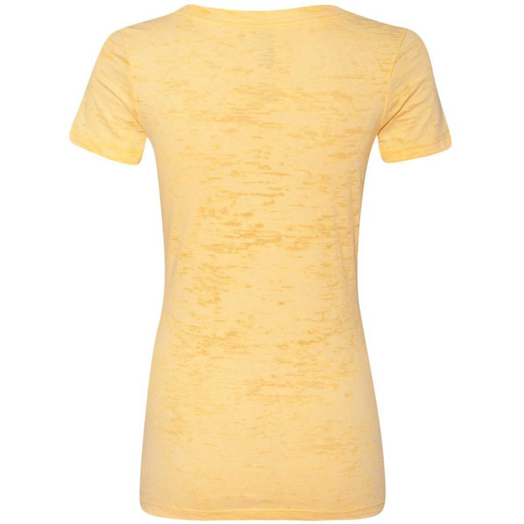 Next Level Women's Banana Cream Burnout Deep V Tee