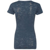 Next Level Women's Indigo Burnout Deep V Tee