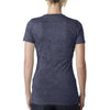 Next Level Women's Indigo Burnout Deep V Tee