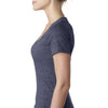 Next Level Women's Indigo Burnout Deep V Tee