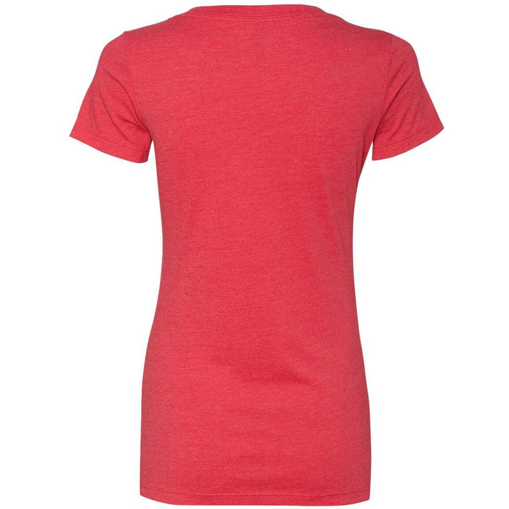 Next Level Women's Red CVC Deep V Tee