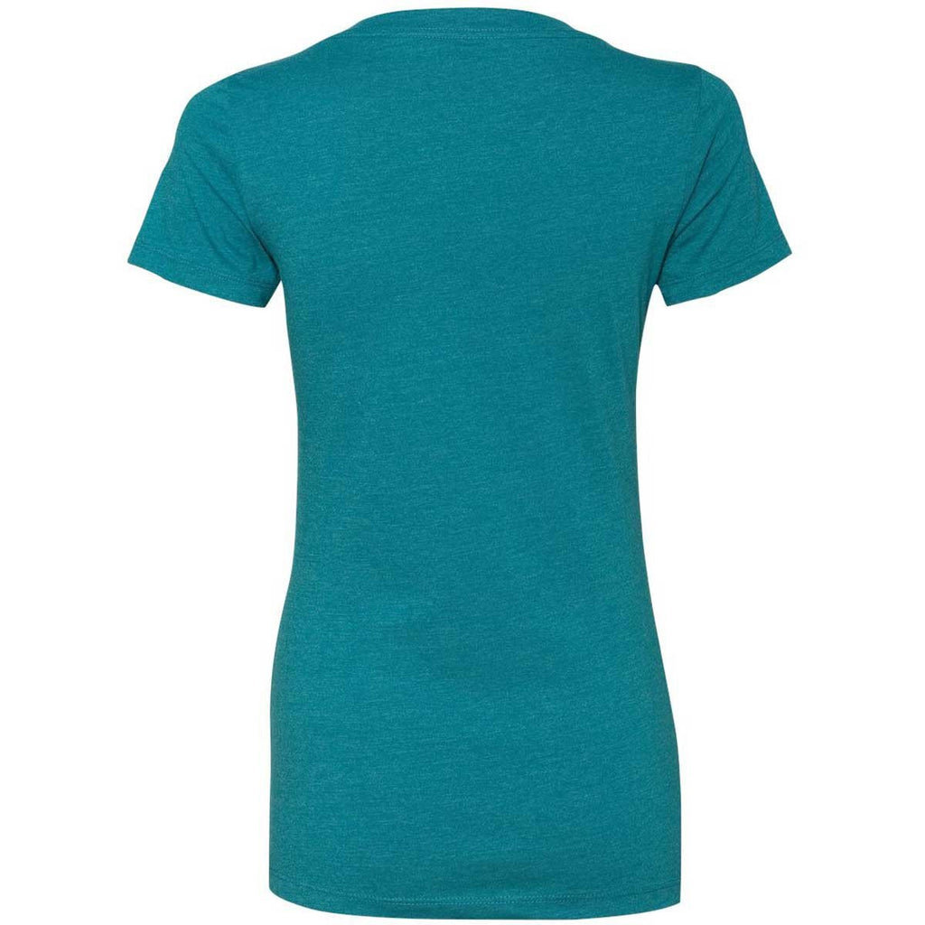 Next Level Women's Teal CVC Deep V Tee