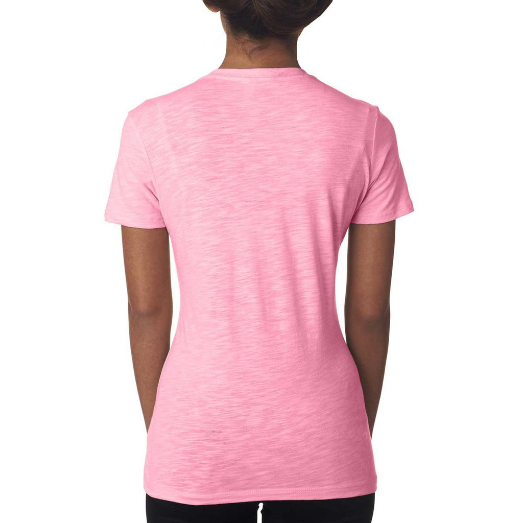 Next Level Women's Hot Pink Slub Crew Tee