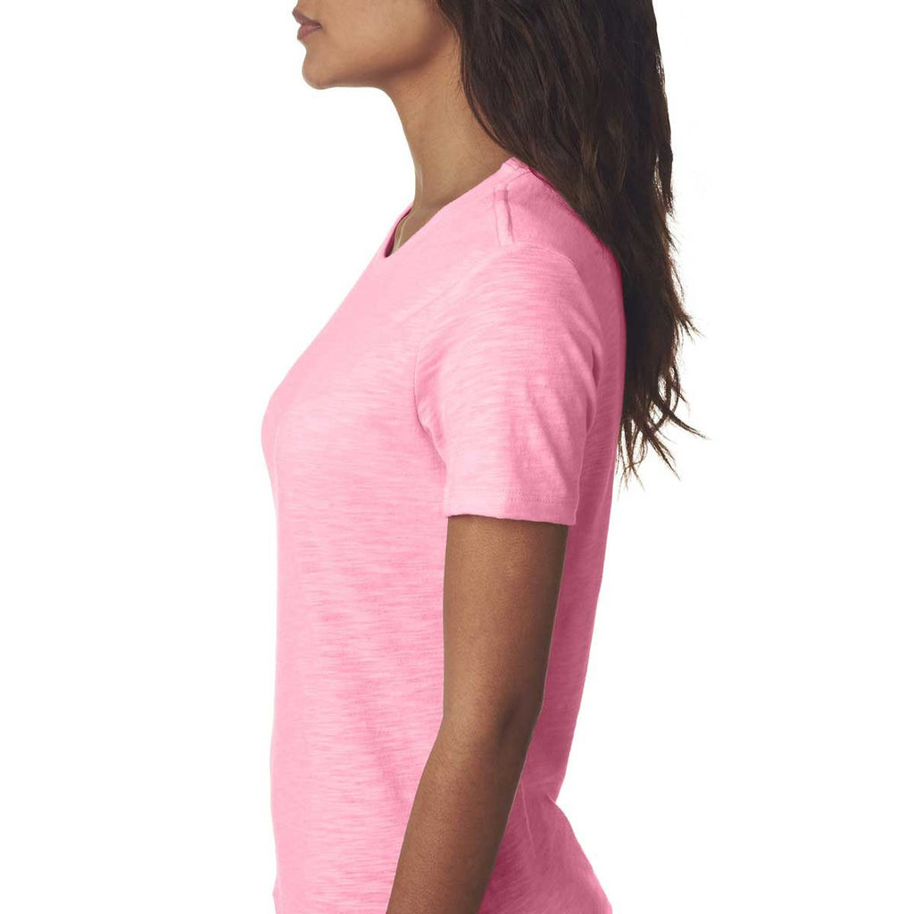 Next Level Women's Hot Pink Slub Crew Tee