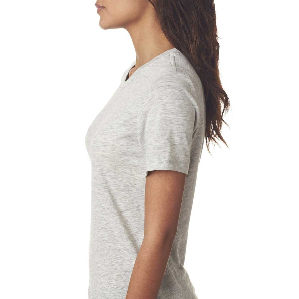 Next Level Women's Light Heather Gray Slub Crew Tee