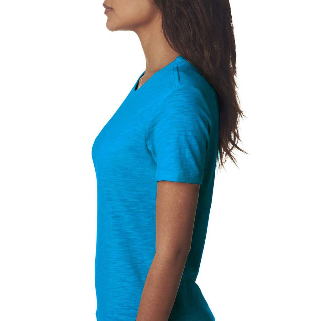 Next Level Women's Turquoise Slub Crew Tee