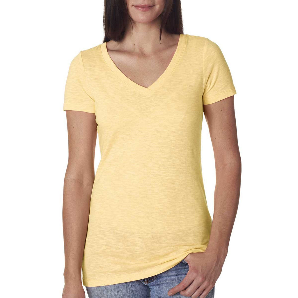 Next Level Women's Banana Cream Slub Crossover V-Neck Tee