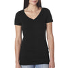 Next Level Women's Black Slub Crossover V-Neck Tee