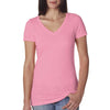 Next Level Women's Hot Pink Slub Crossover V-Neck Tee