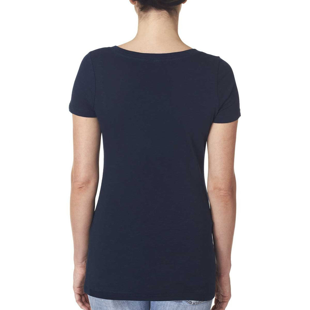 Next Level Women's Midnight Navy Slub Crossover V-Neck Tee