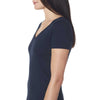 Next Level Women's Midnight Navy Slub Crossover V-Neck Tee