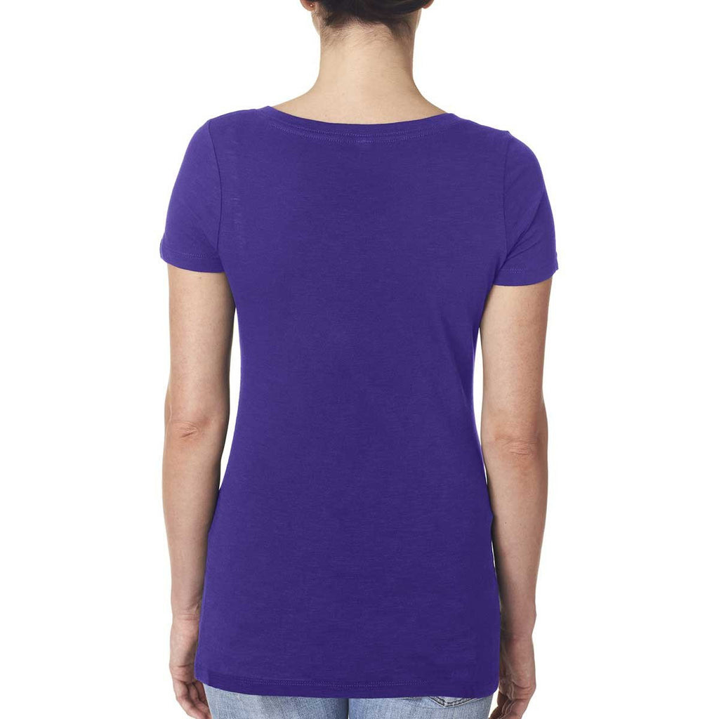 Next Level Women's Purple Rush Slub Crossover V-Neck Tee