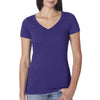 Next Level Women's Purple Rush Slub Crossover V-Neck Tee