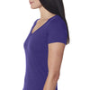 Next Level Women's Purple Rush Slub Crossover V-Neck Tee