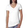 Next Level Women's White Slub Crossover V-Neck Tee