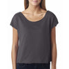 Next Level Women's Dark Grey Terry Dolman Tee