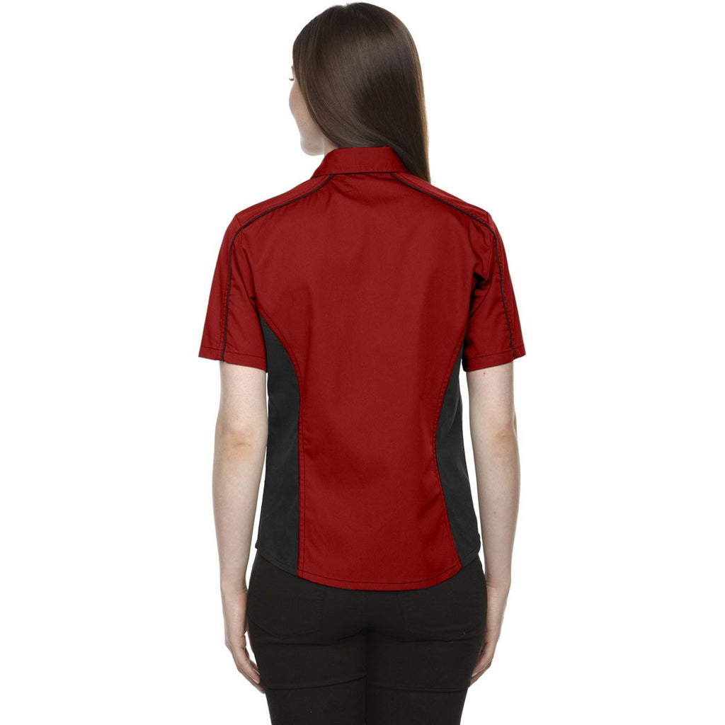 North End Women's Classic Red Fuse Colorblock Twill Shirt