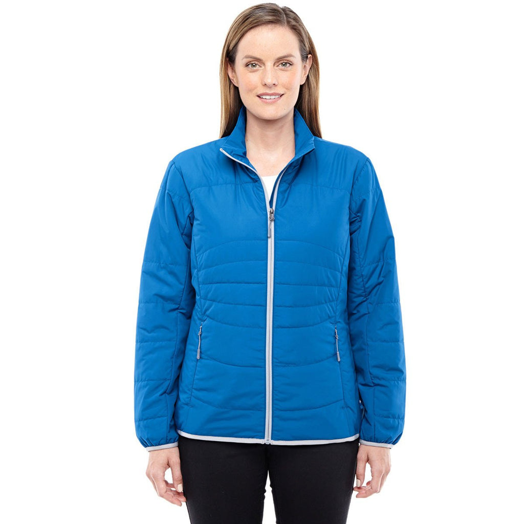 North End Women's Nautical Blue/Platinum Insulated Packable Jacket