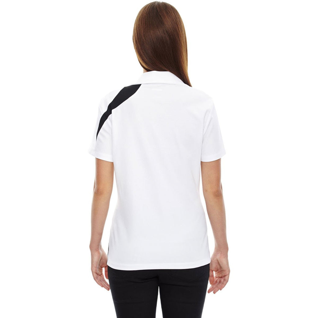 North End Women's White Impact Performance Colorblock Polo