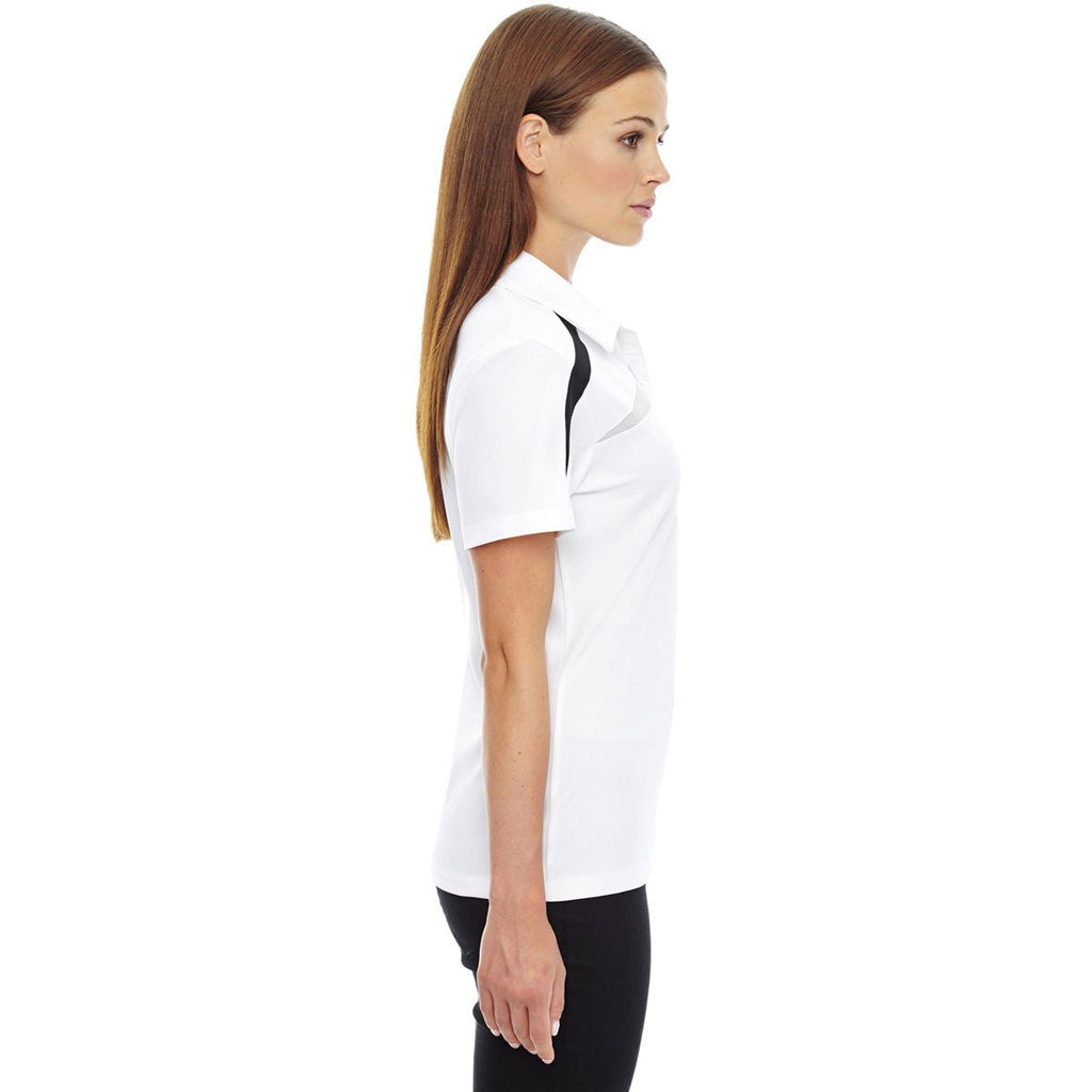 North End Women's White Impact Performance Colorblock Polo