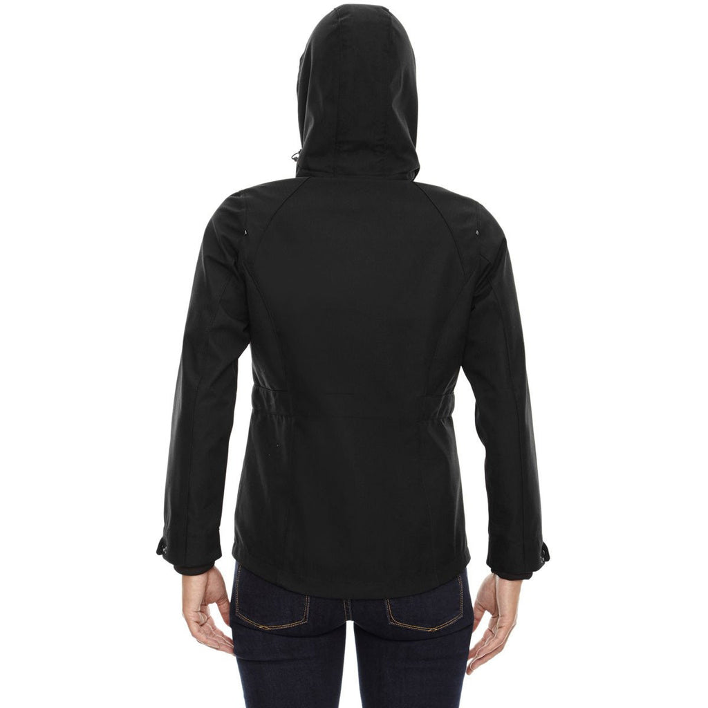 North End Women's Black Uptown City Textured Soft Shell Jacket