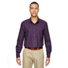 North End Men's Mulberry-Purple Paramount Twill Checkered Shirt