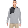 North End Men's Silver Excursion Trail Fabric-Block Fleece Jacket