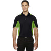 North End Men's Black/Acid Green Rotate Quick Dry Performance Polo