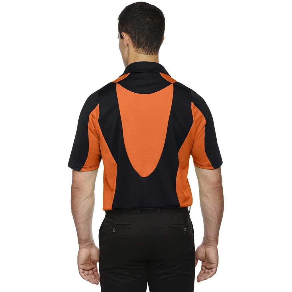 North End Men's Black/Mandarin Rotate Quick Dry Performance Polo