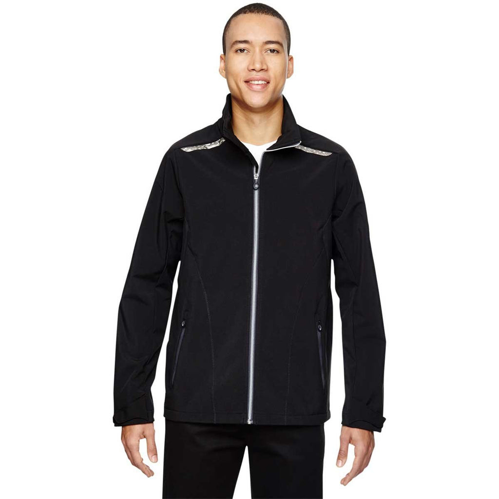 North End Men's Black Excursion Jacket with Laser Stitch Accents