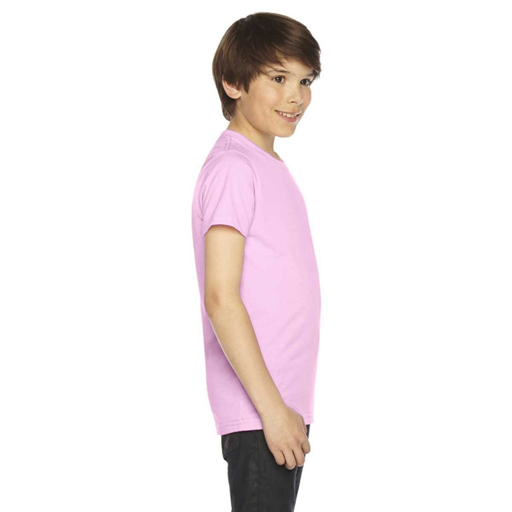 American Apparel Youth Pink 50/50 Poly-Cotton Short Sleeve Tee