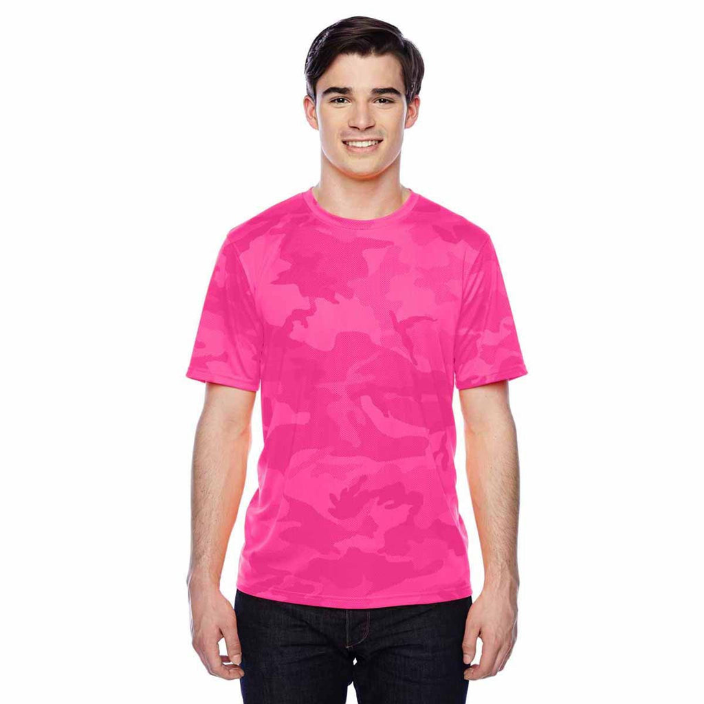 Champion Men's Pink Camo Double Dry 4.1-Ounce Interlock T-Shirt