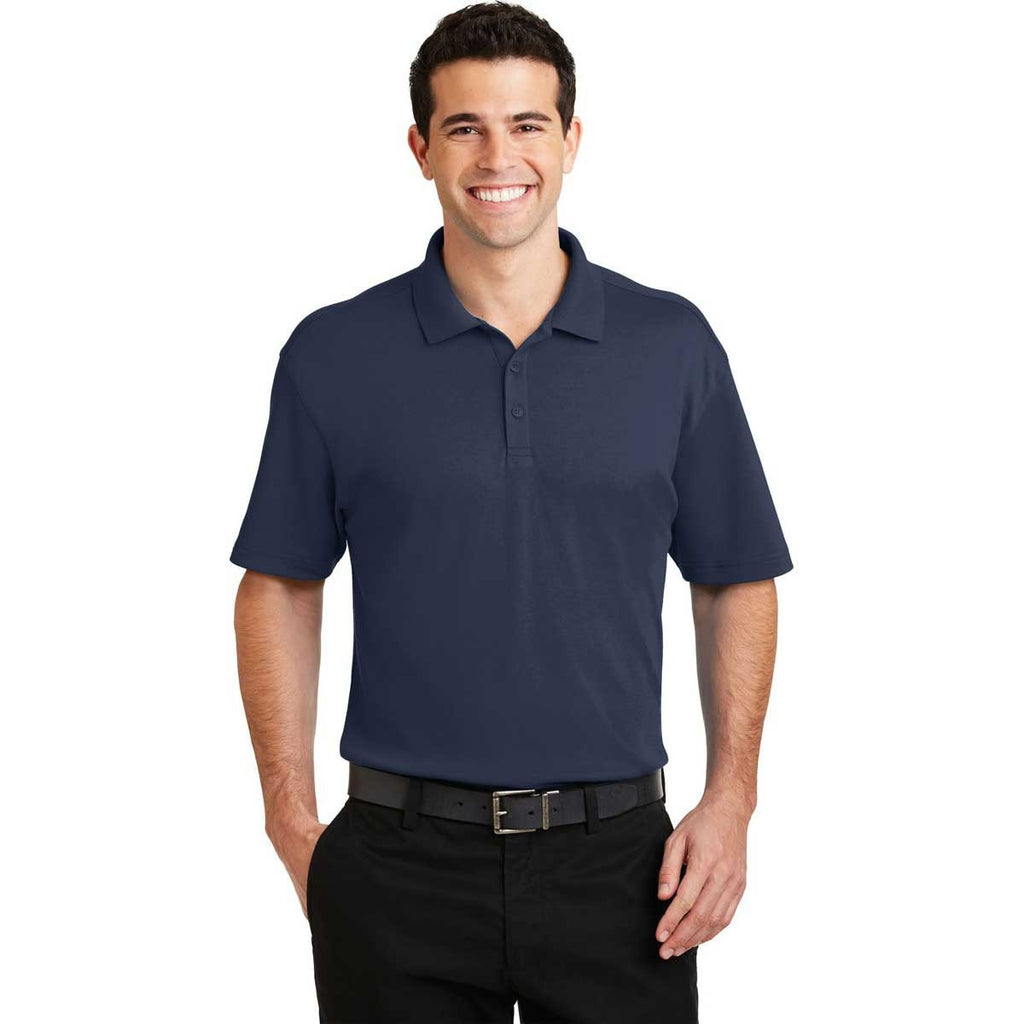 Port Authority Men's Navy Silk Touch Interlock Performance Polo