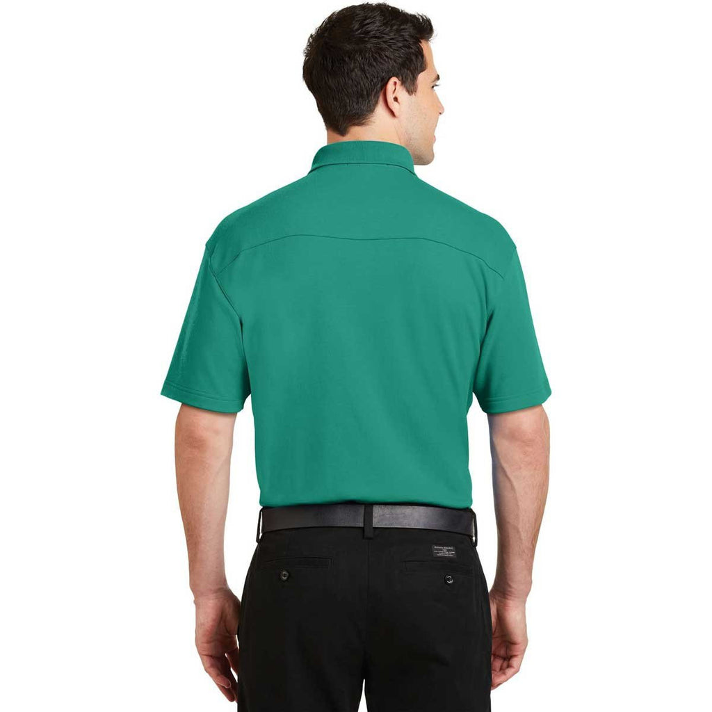 Port Authority Men's Verdant Green Silk Touch Interlock Performance Polo