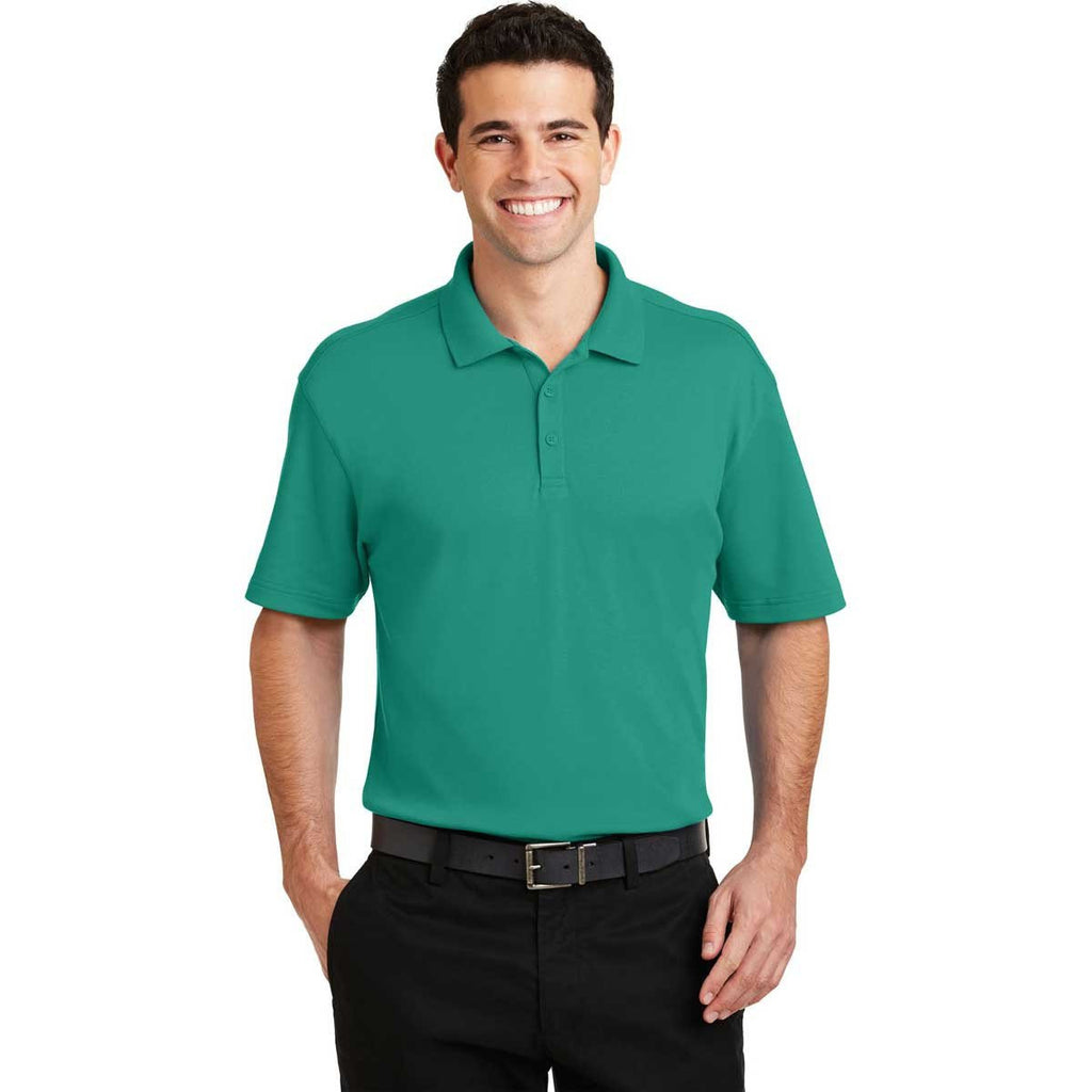 Port Authority Men's Verdant Green Silk Touch Interlock Performance Polo