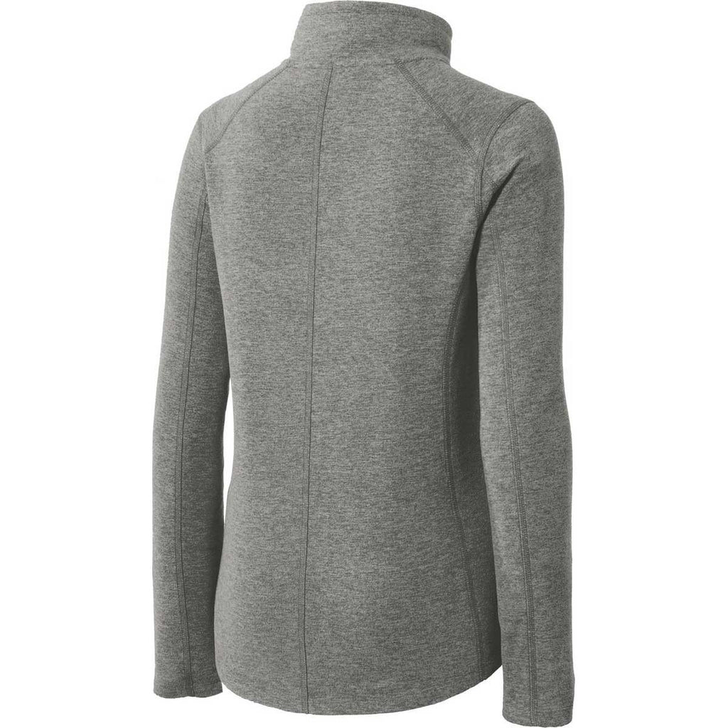 Port Authority Women's Pearl Grey Heather Microfleece Full-Zip Jacket